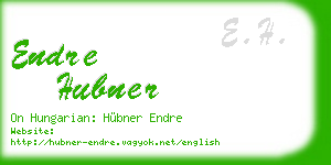 endre hubner business card